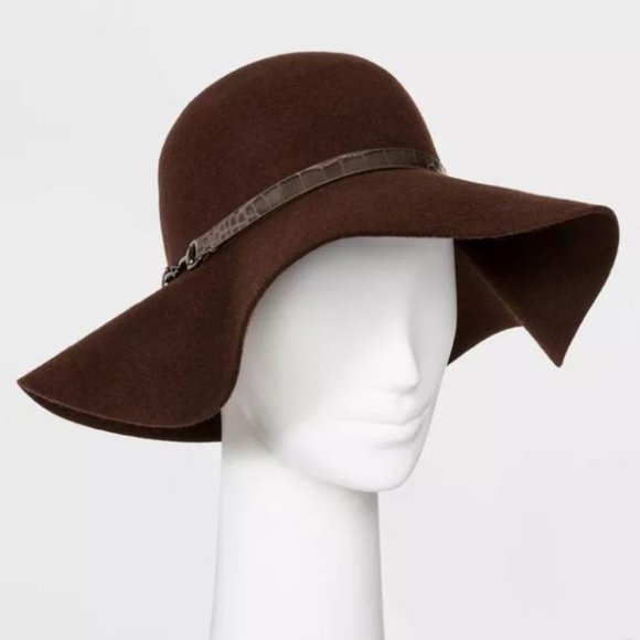 a new day Accessories - Women's Brown Felt Wide Brim Floppy NEW